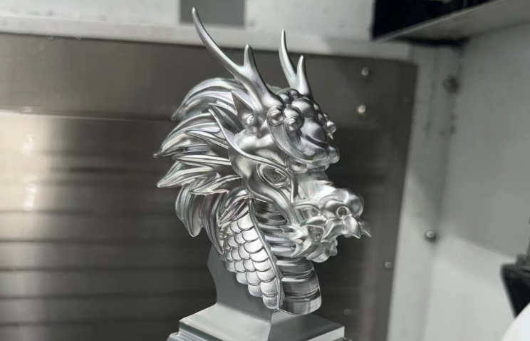非标定制：五轴龙首摆件实拍，镇宅招财